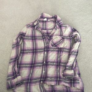 GAP KIDS flannel! purple, white, black! size Xl regular! great condition!